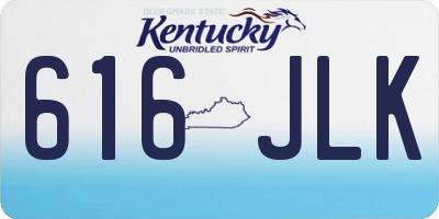 KY license plate 616JLK