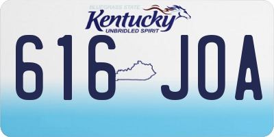 KY license plate 616JOA