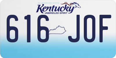 KY license plate 616JOF