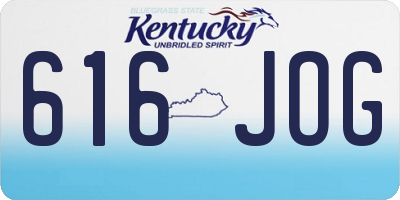 KY license plate 616JOG