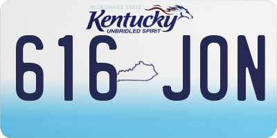 KY license plate 616JON