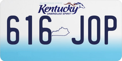 KY license plate 616JOP