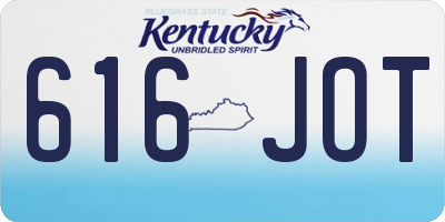 KY license plate 616JOT