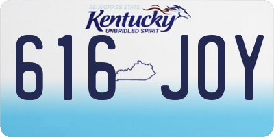 KY license plate 616JOY