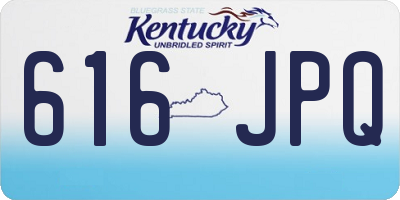 KY license plate 616JPQ