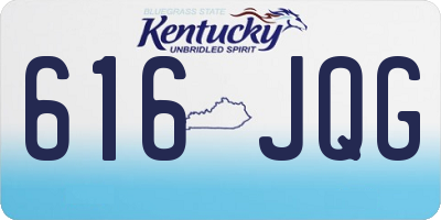 KY license plate 616JQG