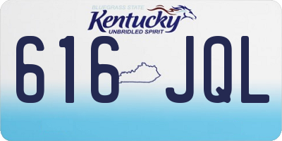 KY license plate 616JQL