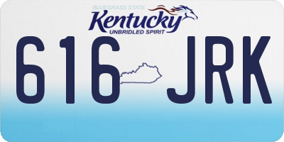 KY license plate 616JRK