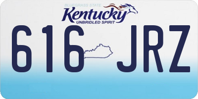 KY license plate 616JRZ