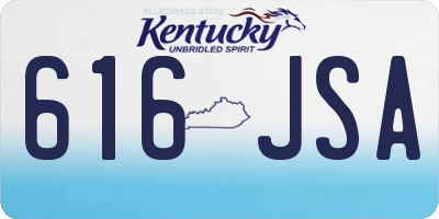 KY license plate 616JSA