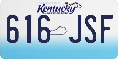 KY license plate 616JSF
