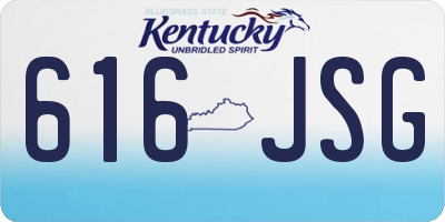 KY license plate 616JSG