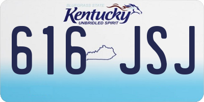 KY license plate 616JSJ