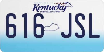 KY license plate 616JSL