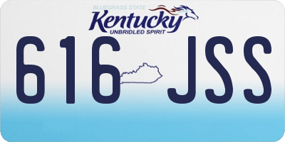 KY license plate 616JSS