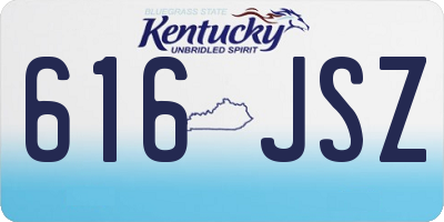 KY license plate 616JSZ