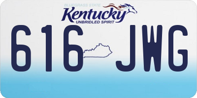 KY license plate 616JWG