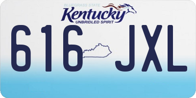 KY license plate 616JXL