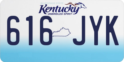 KY license plate 616JYK