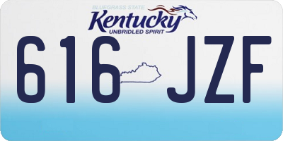 KY license plate 616JZF