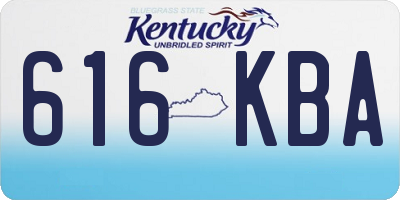 KY license plate 616KBA