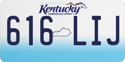 KY license plate 616LIJ