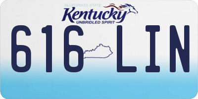 KY license plate 616LIN