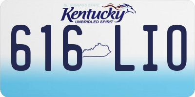 KY license plate 616LIO