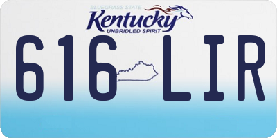 KY license plate 616LIR