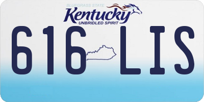 KY license plate 616LIS