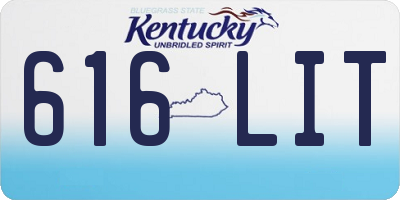 KY license plate 616LIT