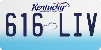 KY license plate 616LIV