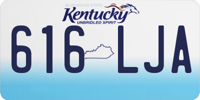 KY license plate 616LJA