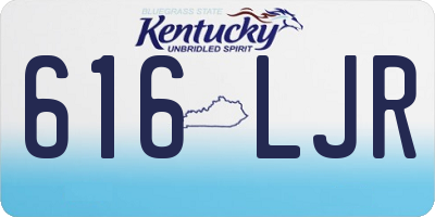 KY license plate 616LJR