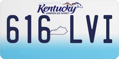 KY license plate 616LVI
