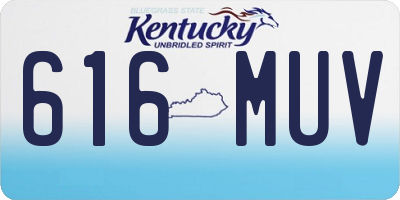 KY license plate 616MUV