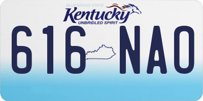 KY license plate 616NAO