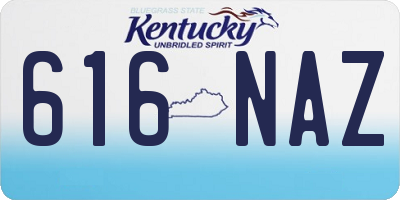 KY license plate 616NAZ