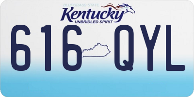 KY license plate 616QYL