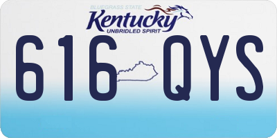 KY license plate 616QYS