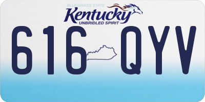 KY license plate 616QYV