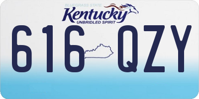 KY license plate 616QZY