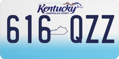 KY license plate 616QZZ