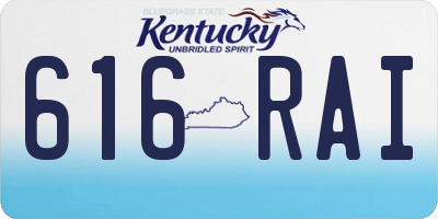 KY license plate 616RAI