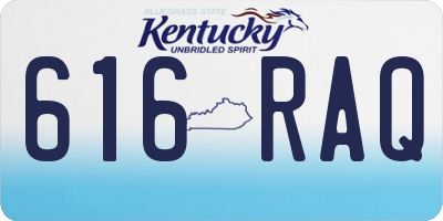 KY license plate 616RAQ