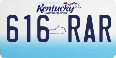 KY license plate 616RAR