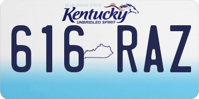 KY license plate 616RAZ