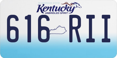 KY license plate 616RII