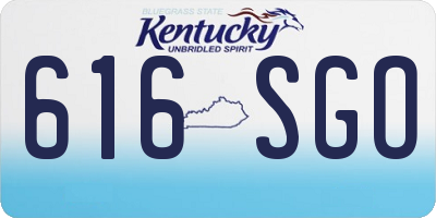 KY license plate 616SGO