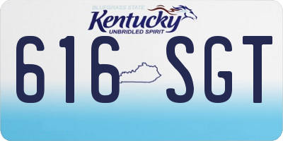 KY license plate 616SGT